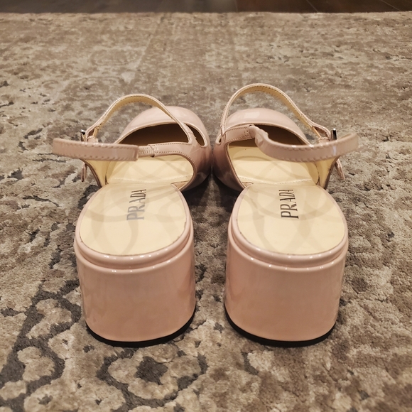 Prada Cipria Nude Patent Leather Mary Jane Slingback Pumps 39 - Picture 9 of 12